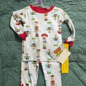 Kids Pajamas - White with Red Accents